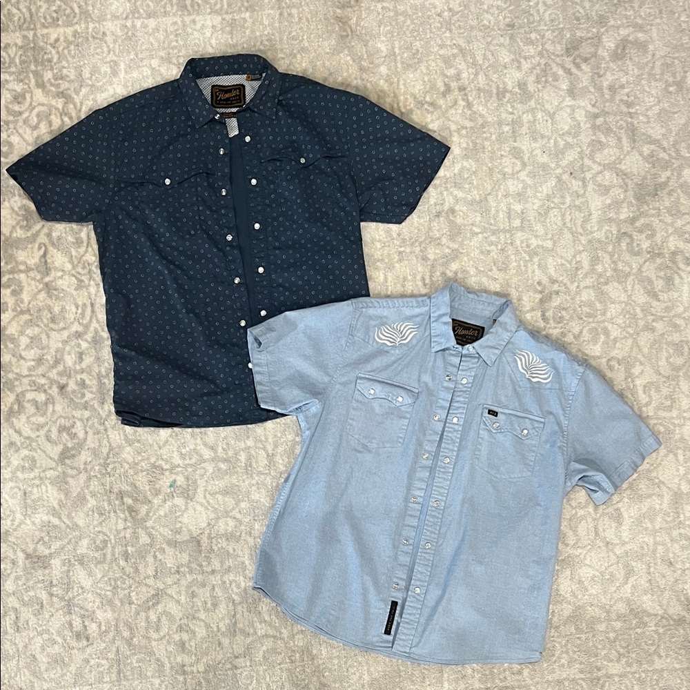 Howler Bros - M - Short-Sleeve Western Shirt - Light Blue
